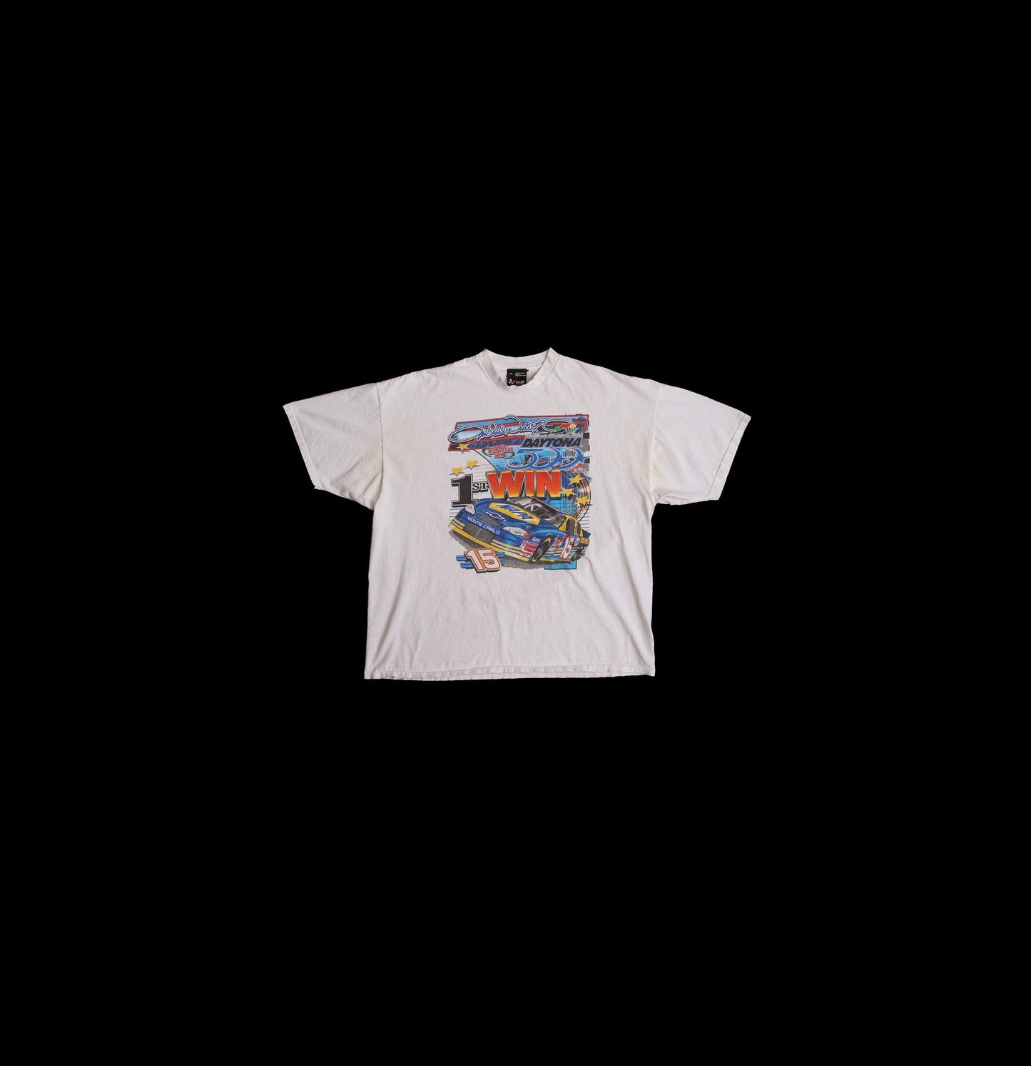 Vintage NASCAR White Graphic T-shirt - Daytona 500 1st Win