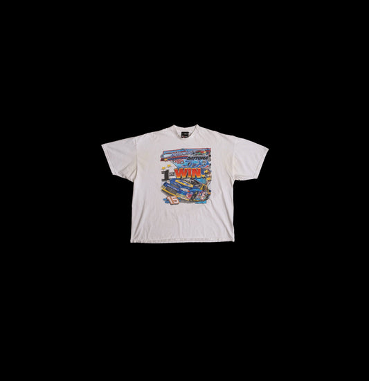 Vintage NASCAR White Graphic T-shirt - Daytona 500 1st Win