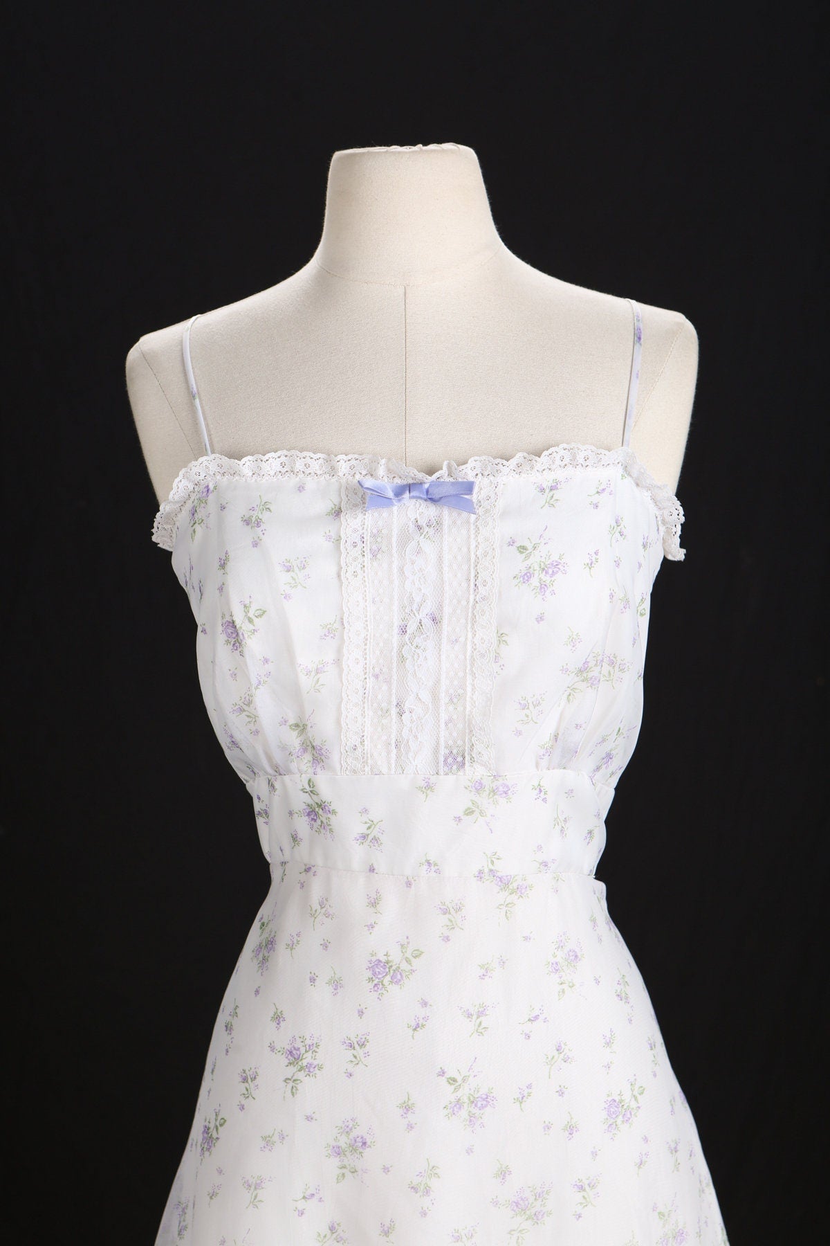 Vintage Flora Print Dress / Summer / Sleeveless / Long / 1970s - 1980s