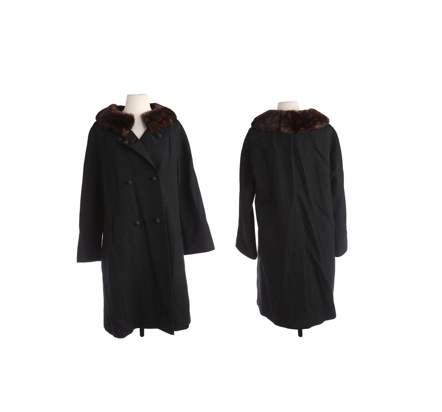 Vintage Women's Black Winter Coat by Nordstrom Best - Estimated Era 1950's - 1960's