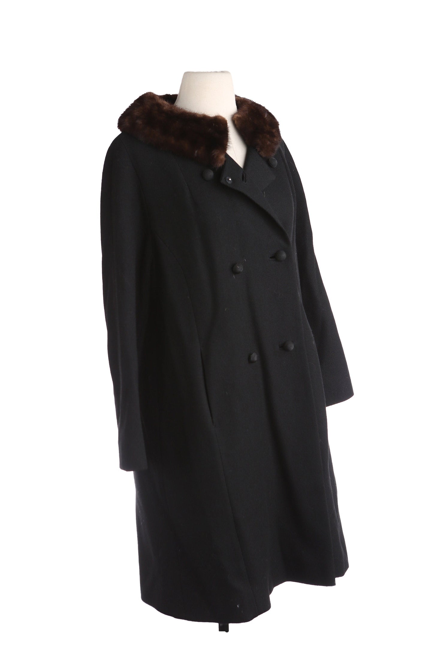 Vintage Women's Black Winter Coat by Nordstrom Best - Estimated Era 1950's - 1960's