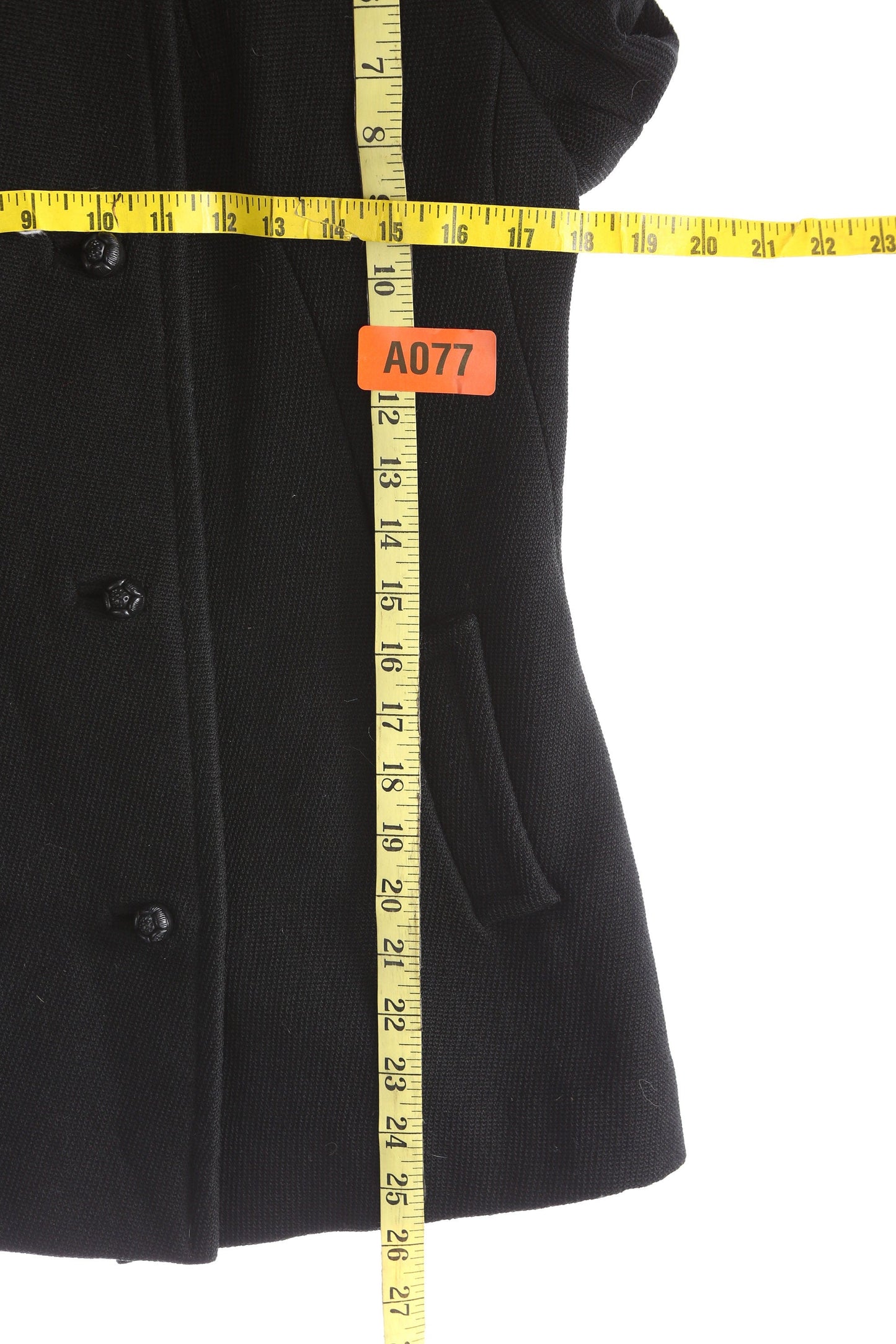 Vintage Women's Black Winter Coat with Leopard Print Fur Collar - Estimated Era 1950's - 1960's