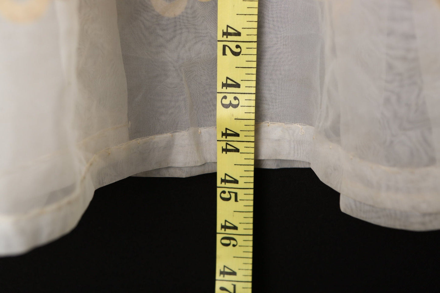 1950's White Sheer Dress / Floral Pattern / Vintage / Short Sleeve