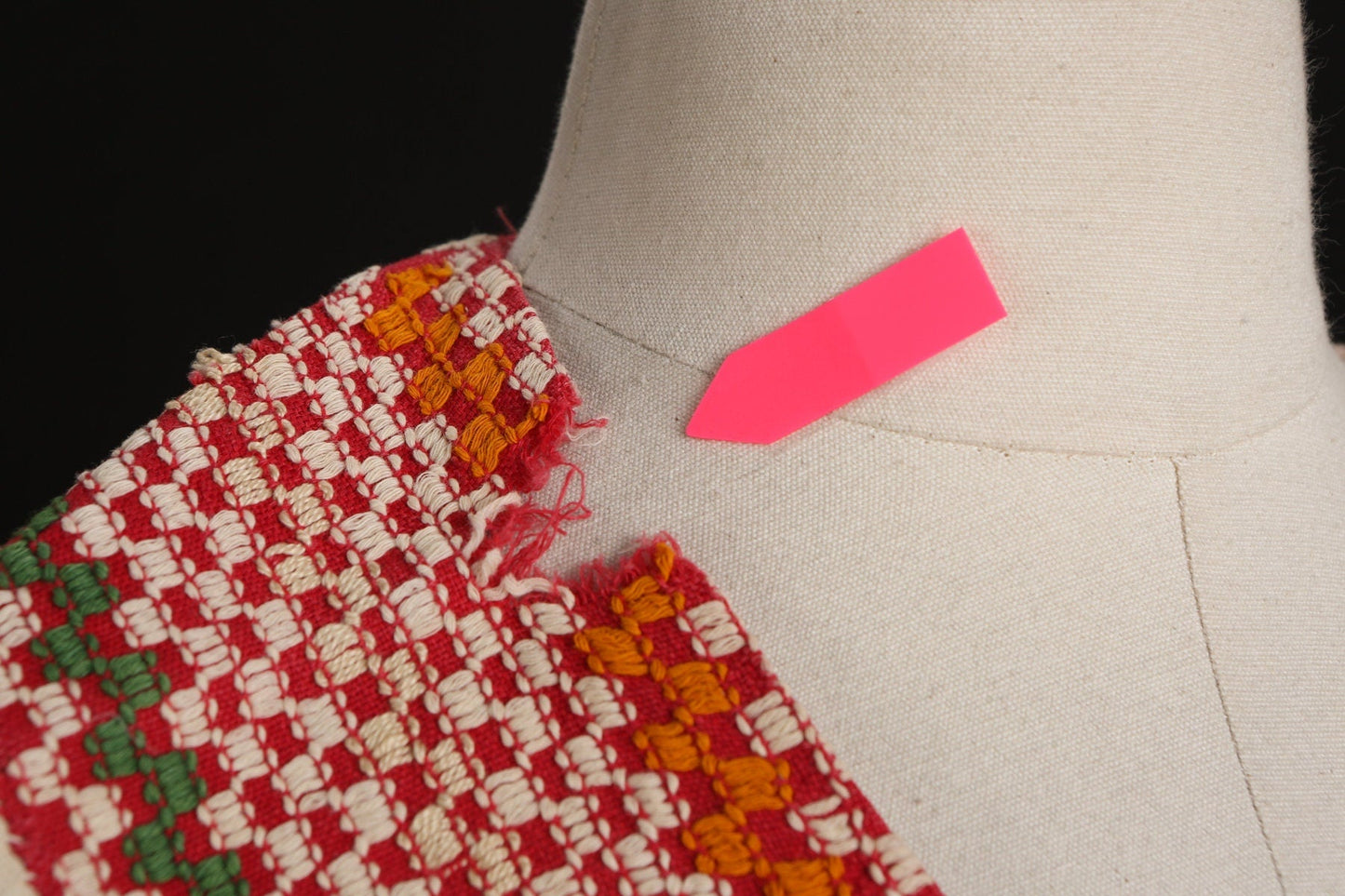 Vintage Embroidered Dress / 3/4 Sleeve / 1970s - 1980s