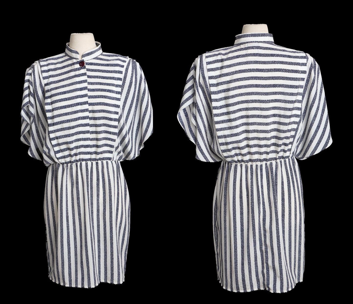 1980s Dress / Striped / casual
