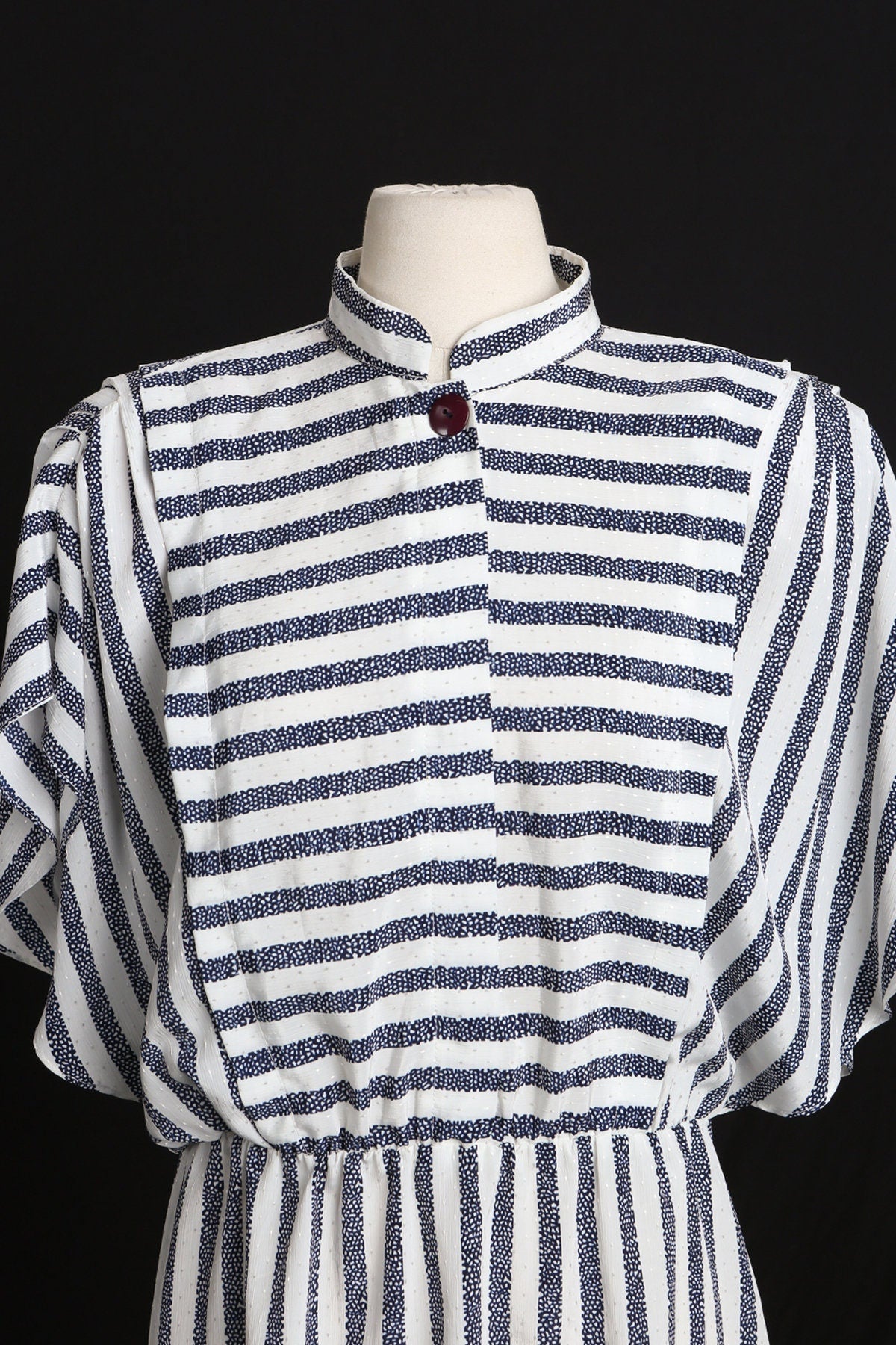 1980s Dress / Striped / casual