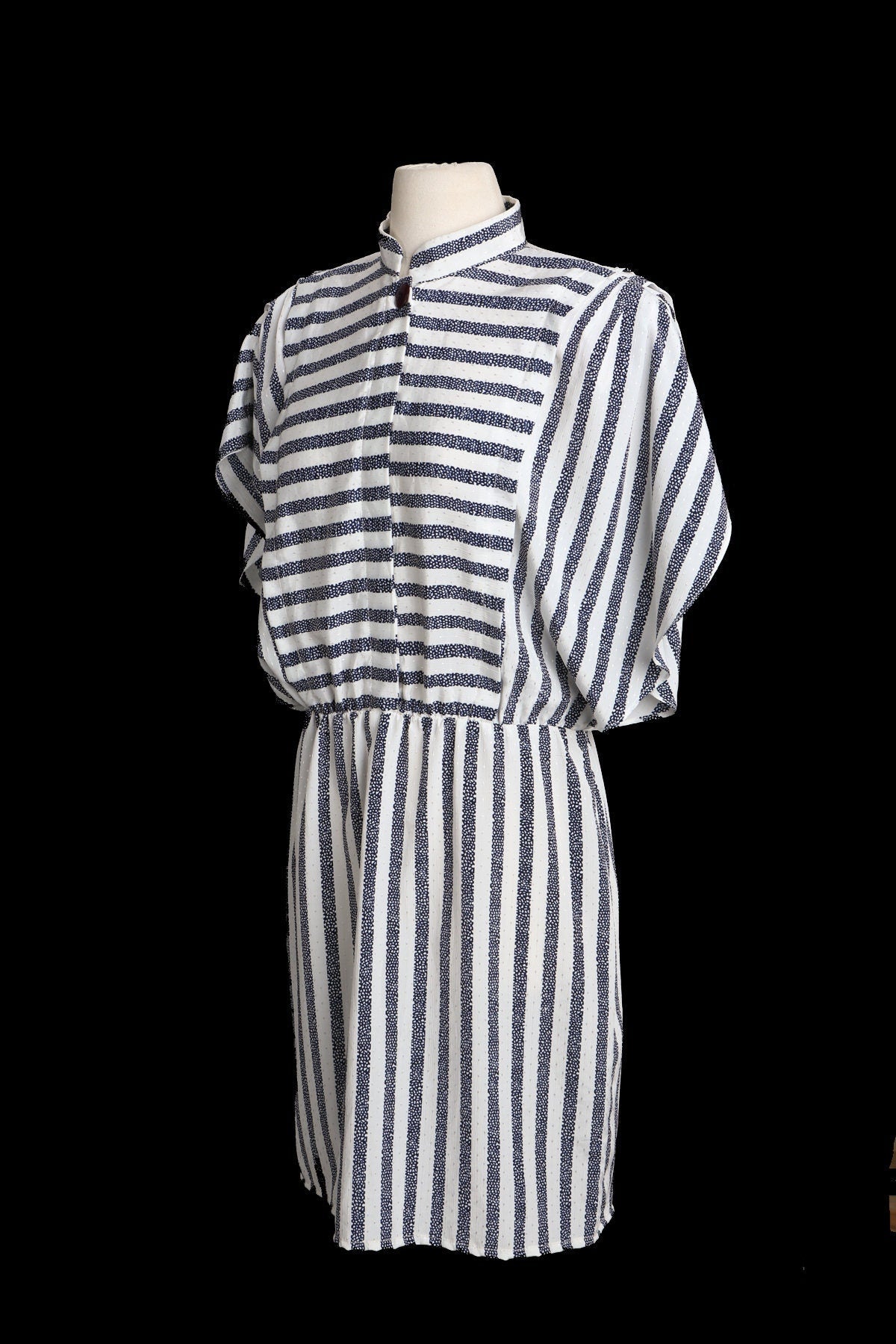 1980s Dress / Striped / casual