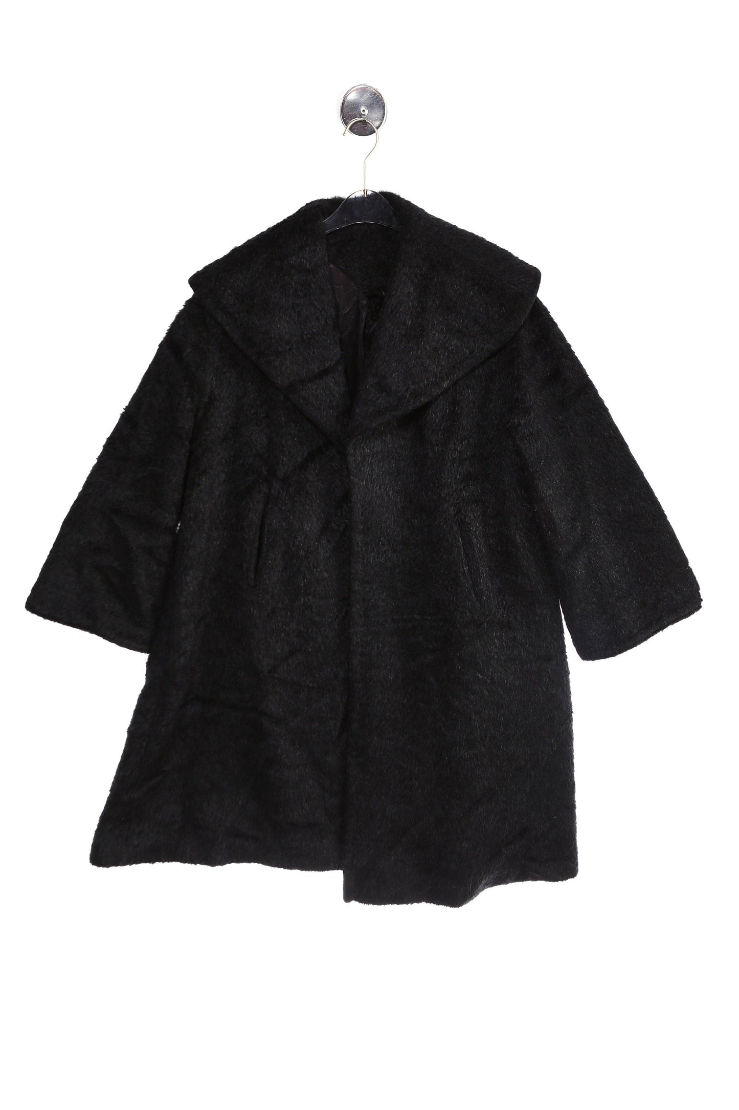 Vintage Women's Black Faux Fur Winter Coat by Spandon of Holland - Estimated Era 1950's - 1960's