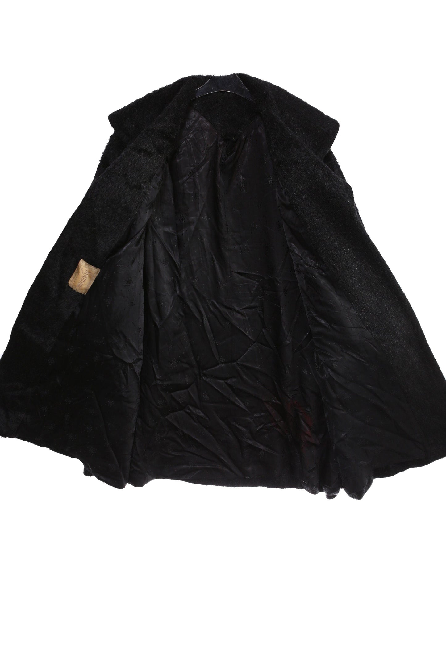 Vintage Women's Black Faux Fur Winter Coat by Spandon of Holland - Estimated Era 1950's - 1960's