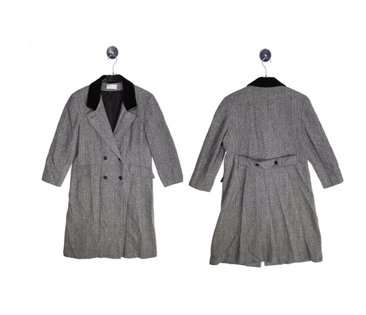 Vintage Women's Gray Winter Trench Coat by Charles Klein - Estimated Era 1990's - 2000's