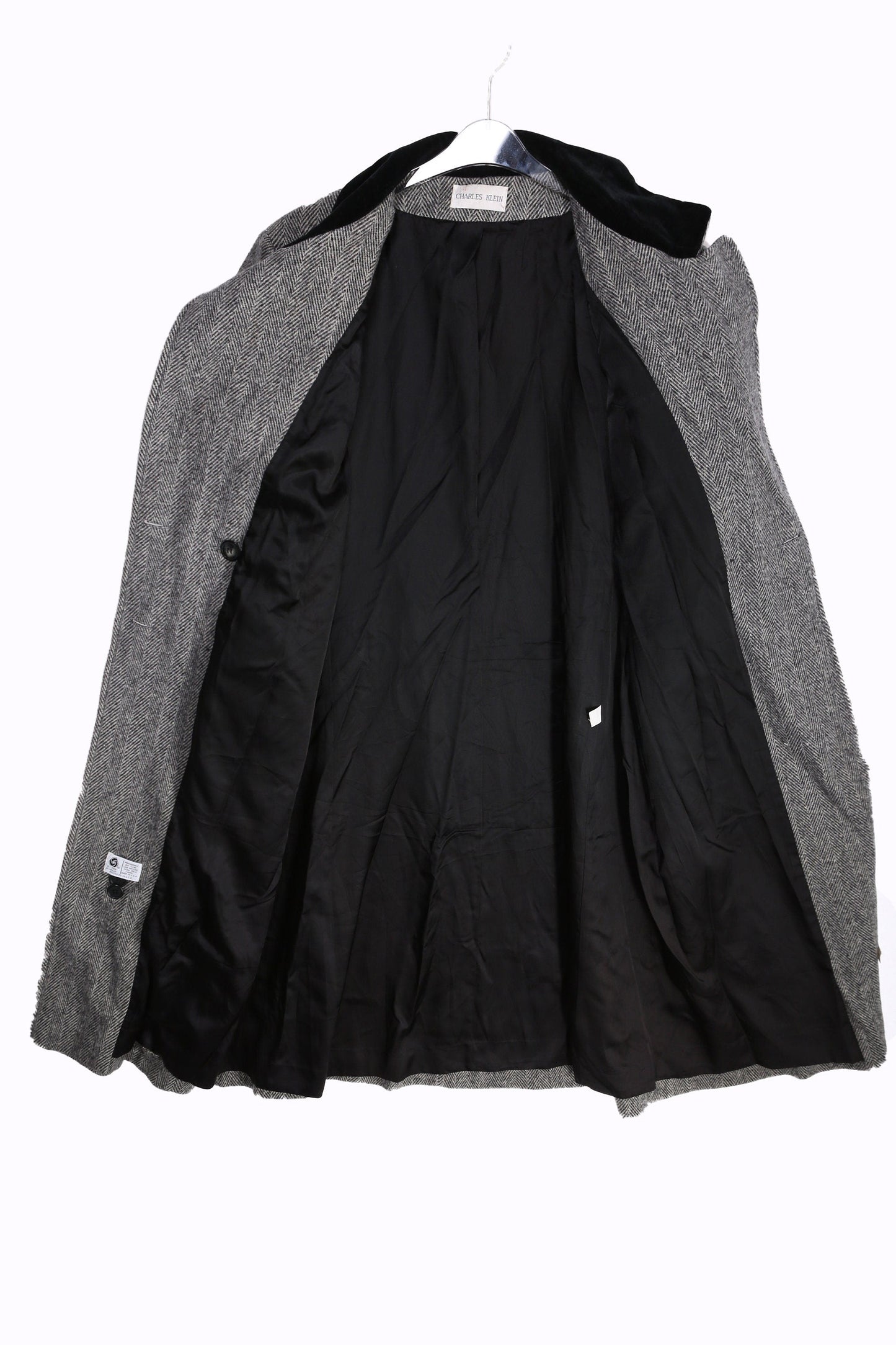 Vintage Women's Gray Winter Trench Coat by Charles Klein - Estimated Era 1990's - 2000's
