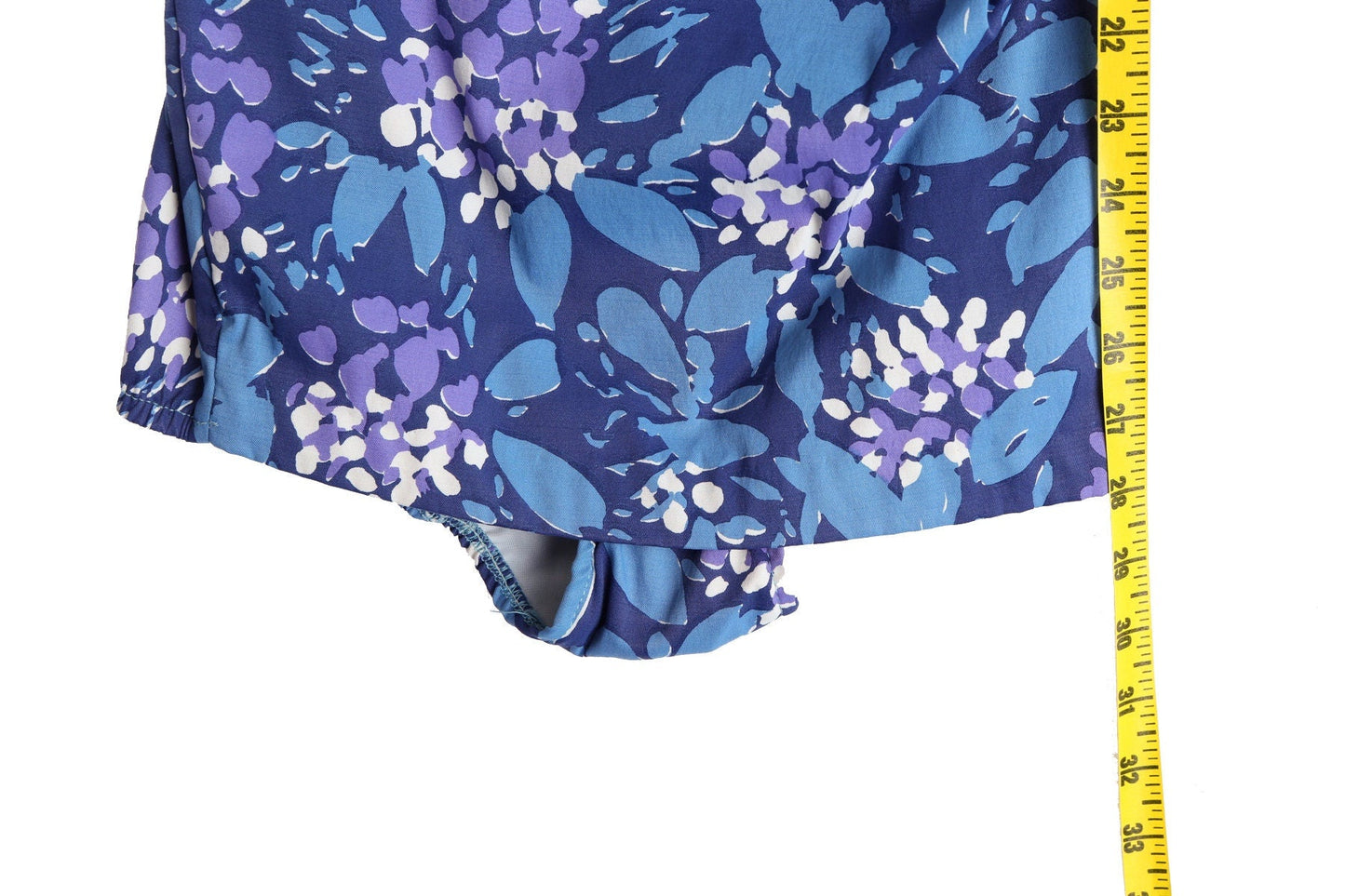 Vintage Women Swimsuit with Blue and Purple Floral Print
