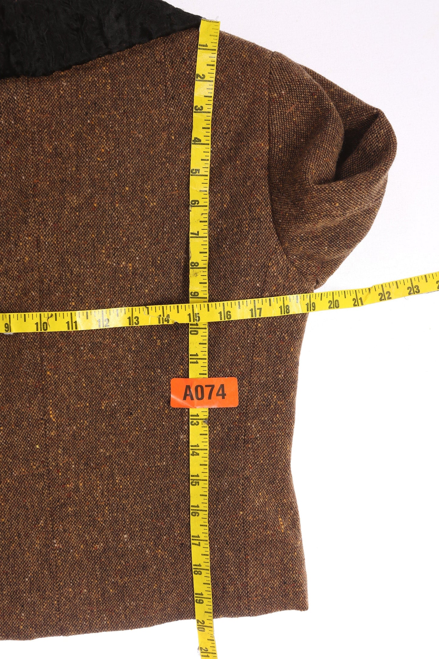 Vintage Women's Brown Casual Suit with Black Fur Lining - Estimated Era 1950's - 1960's