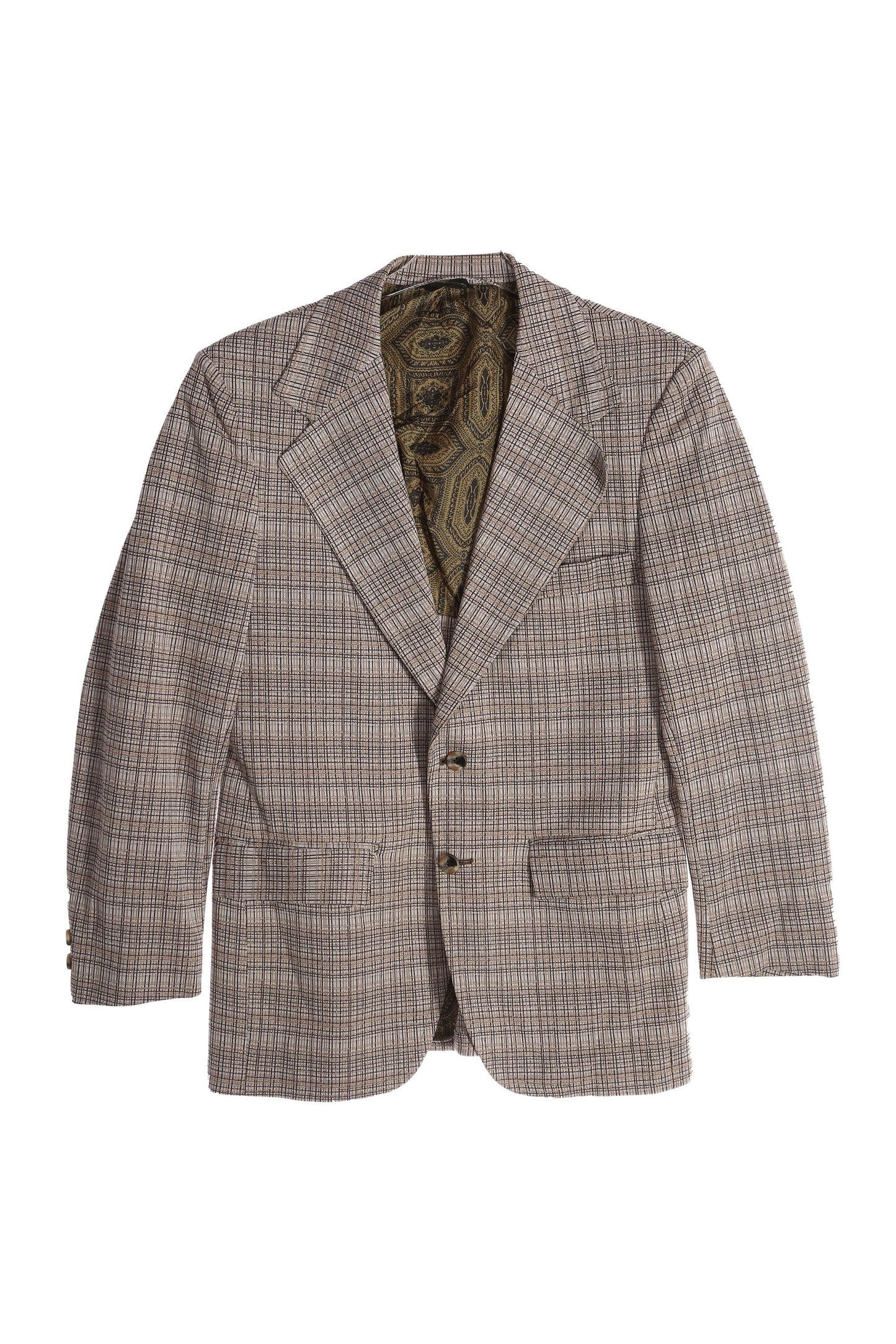 Vintage 70s Gray Plaid Casual Suit