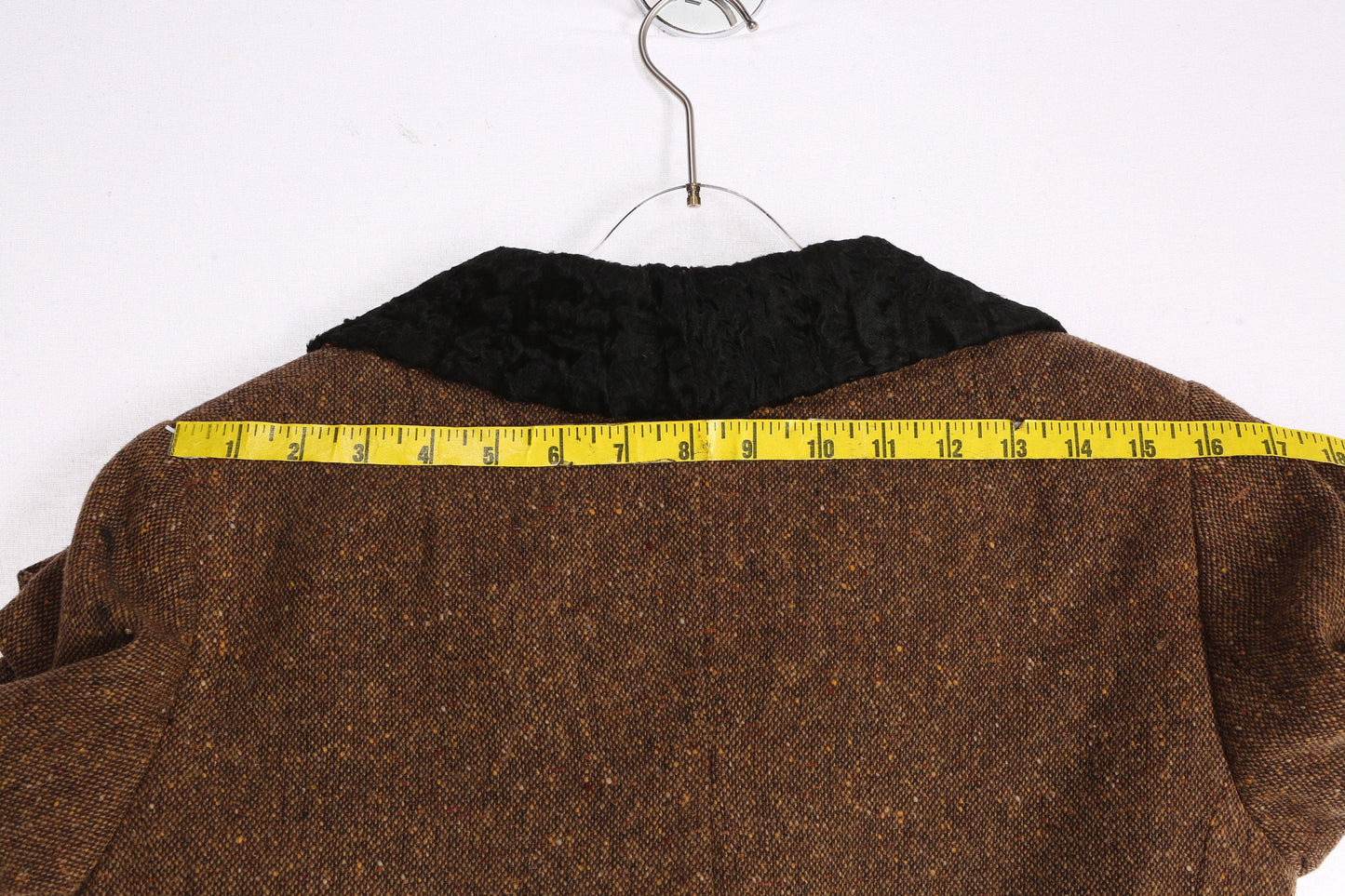 Vintage Women's Brown Casual Suit with Black Fur Lining - Estimated Era 1950's - 1960's