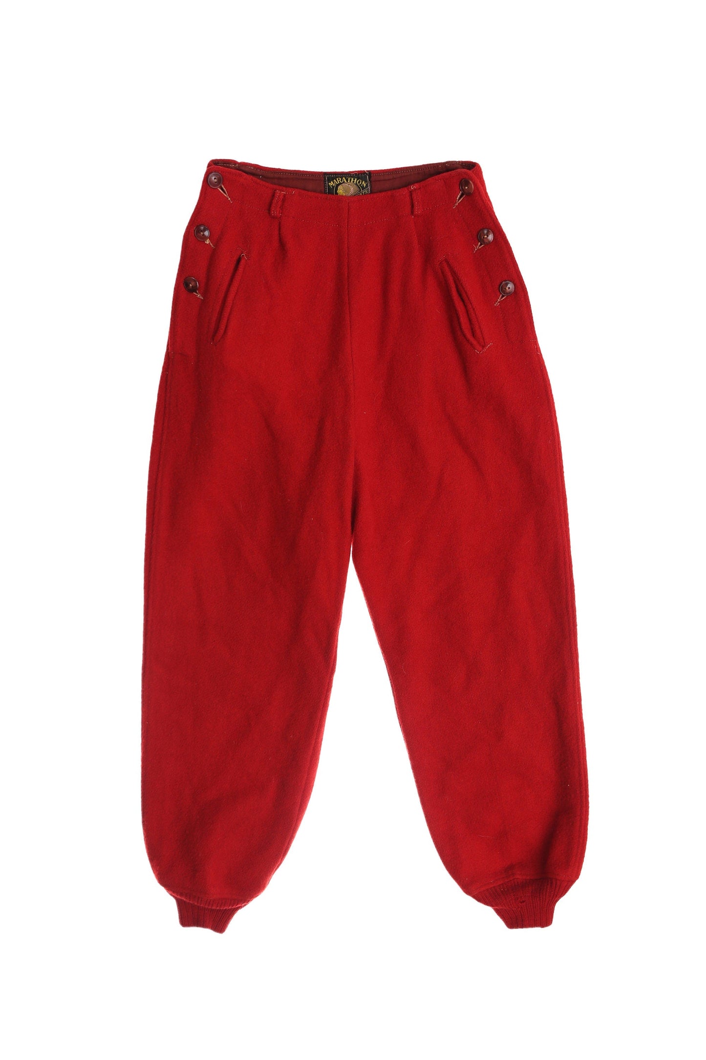 Vintage Men Red Wool Pants by Marathon Sport Garments