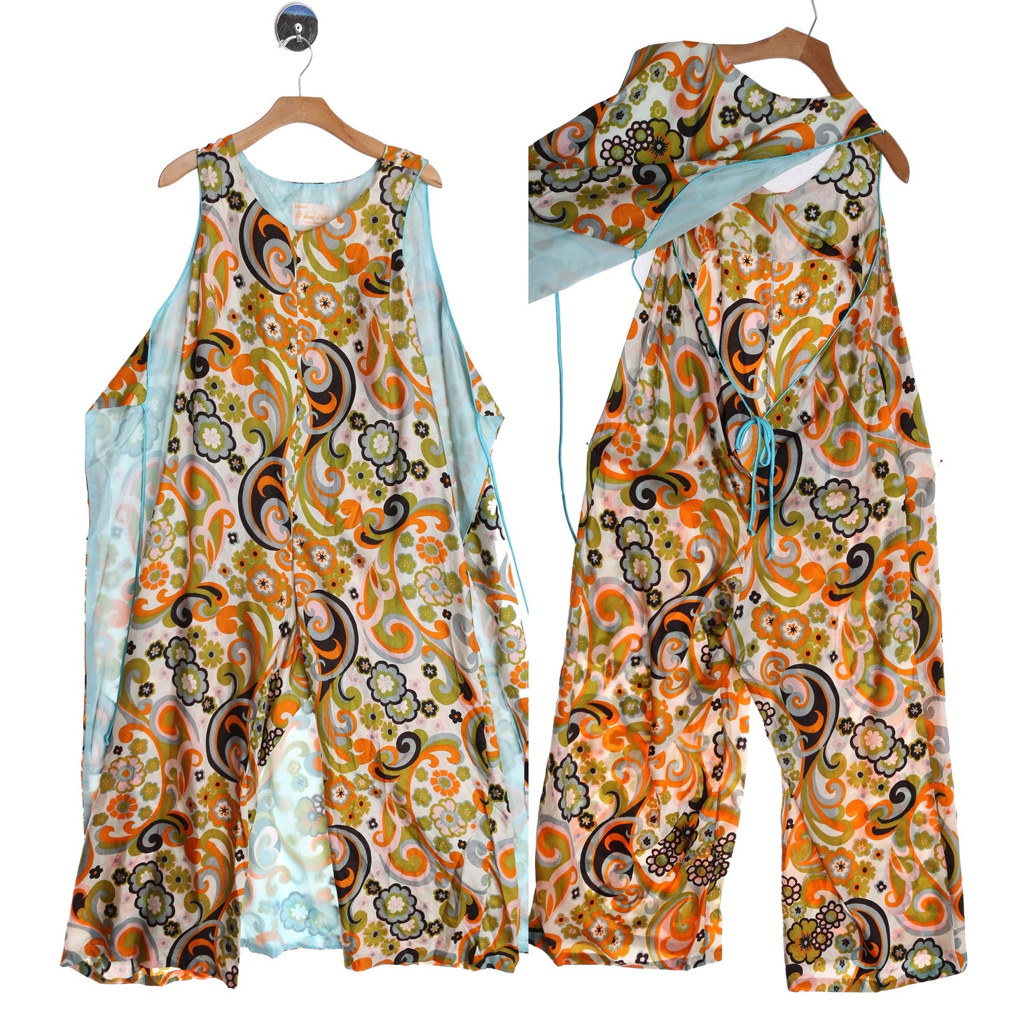 1970s Jumpsuit / Floral Pattern