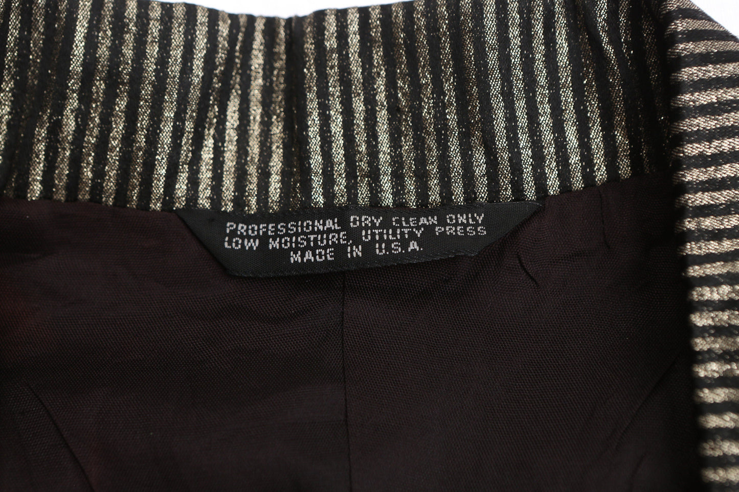 Vintage Men's Tailcoat with Metallic Silver Striped Pattern