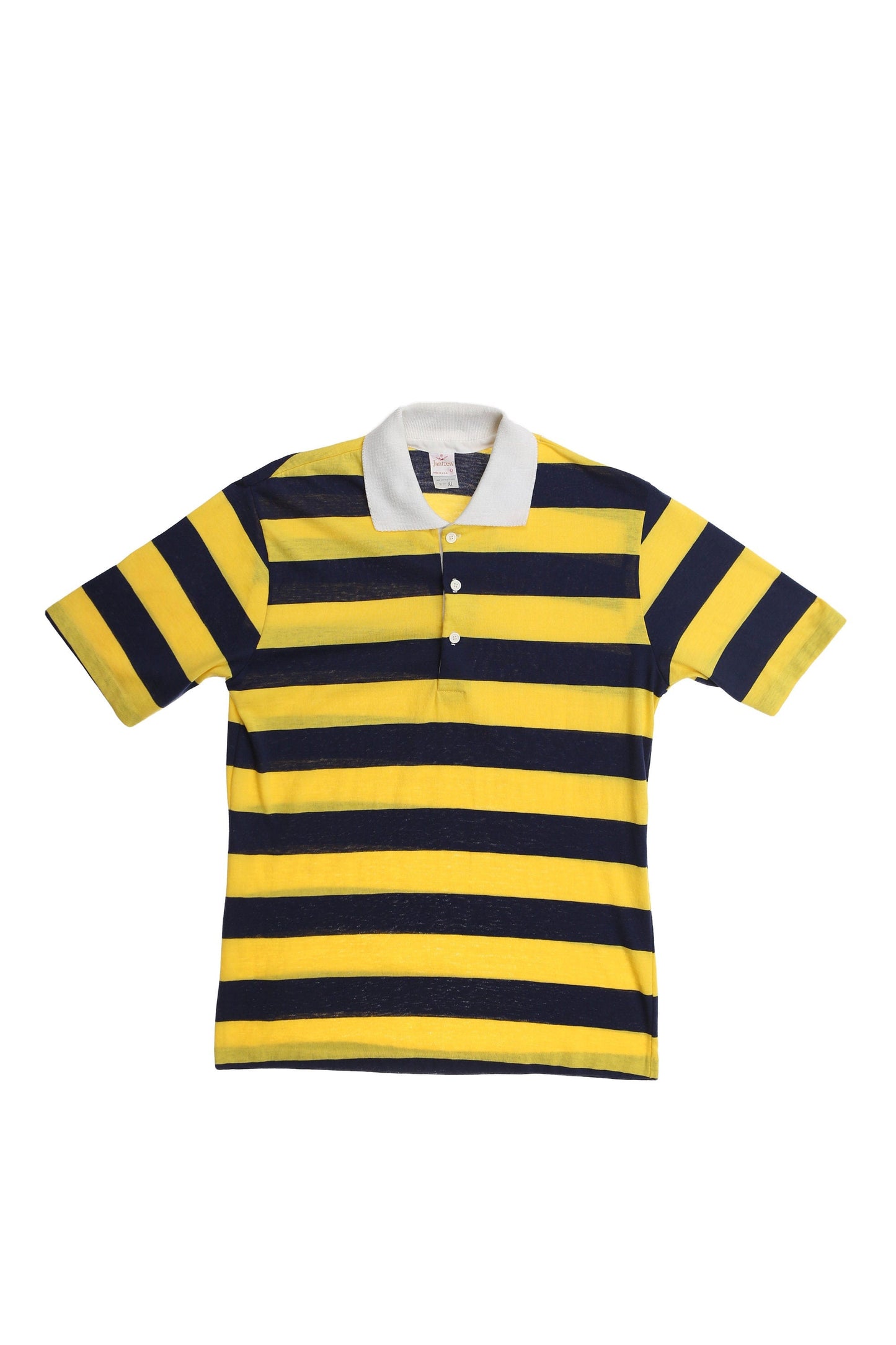 Vintage Jantzen Striped Polo Shirt - Made in USA