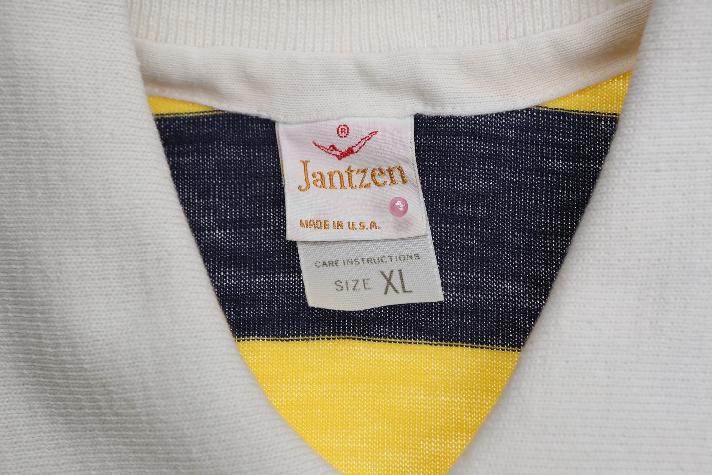 Vintage Jantzen Striped Polo Shirt - Made in USA