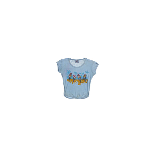Vintage Op Blue Graphic Women's Top