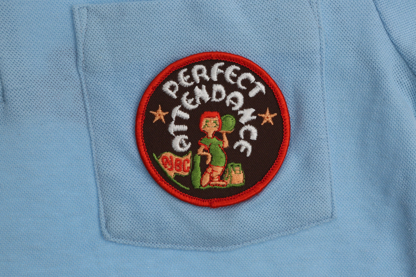 Vintage Men's Bowling Blue Shirt with Bowling Patches