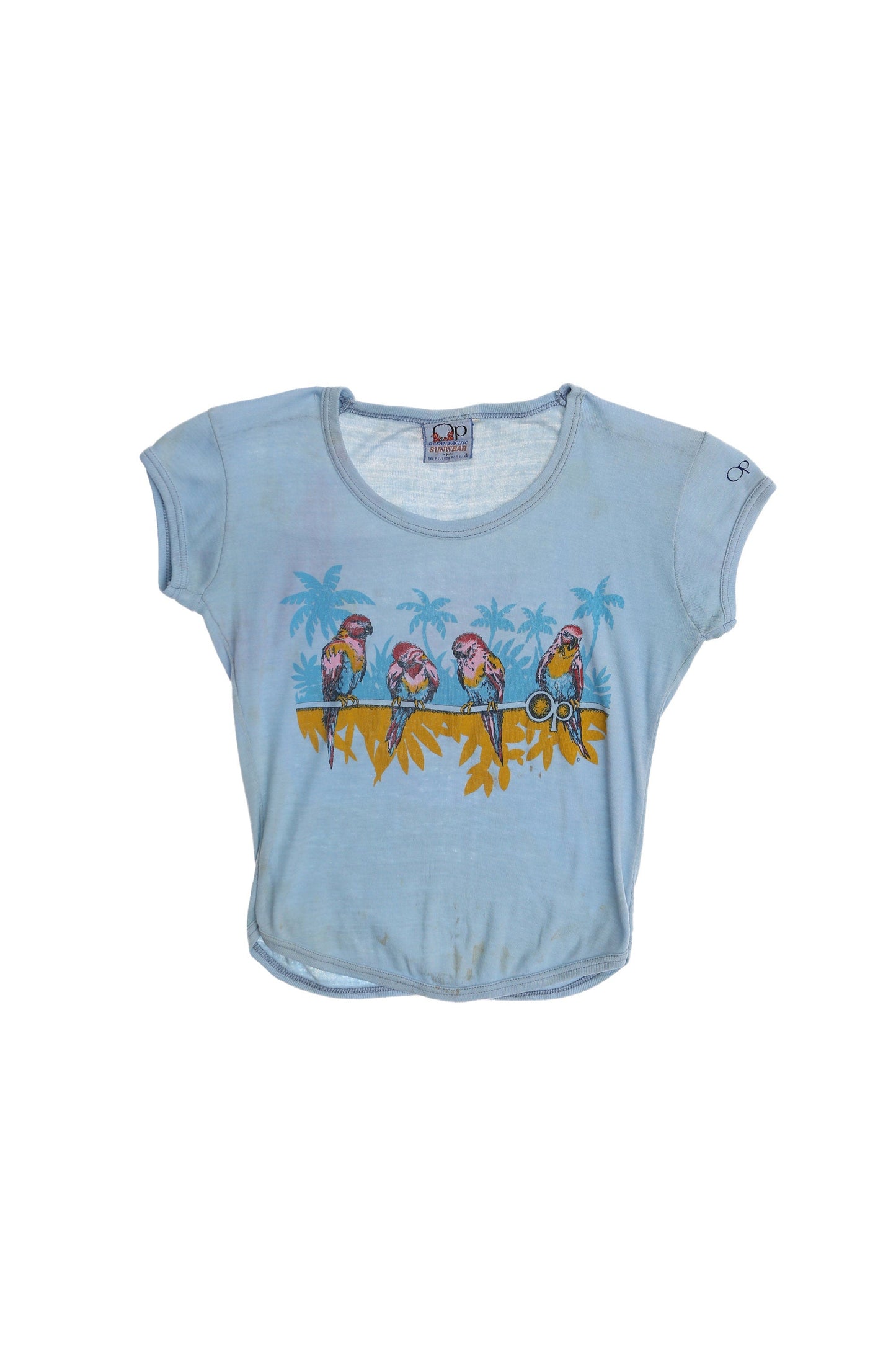 Vintage Op Blue Graphic Women's Top