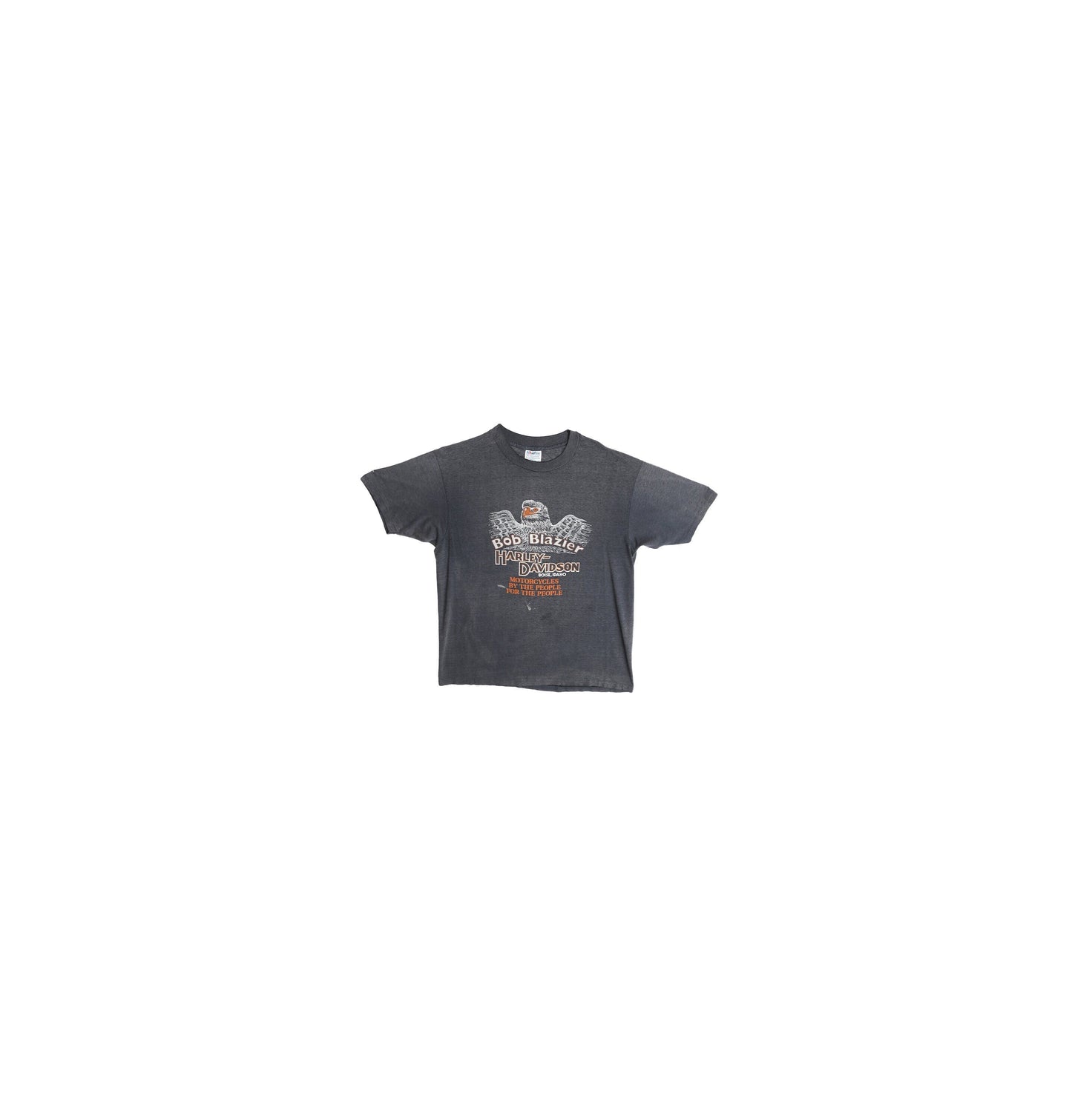 Vintage Biker Graphic T-shirt - Bob Blazier Harley Davidson Dealership Boise Idaho - Era 1980's - 1990's