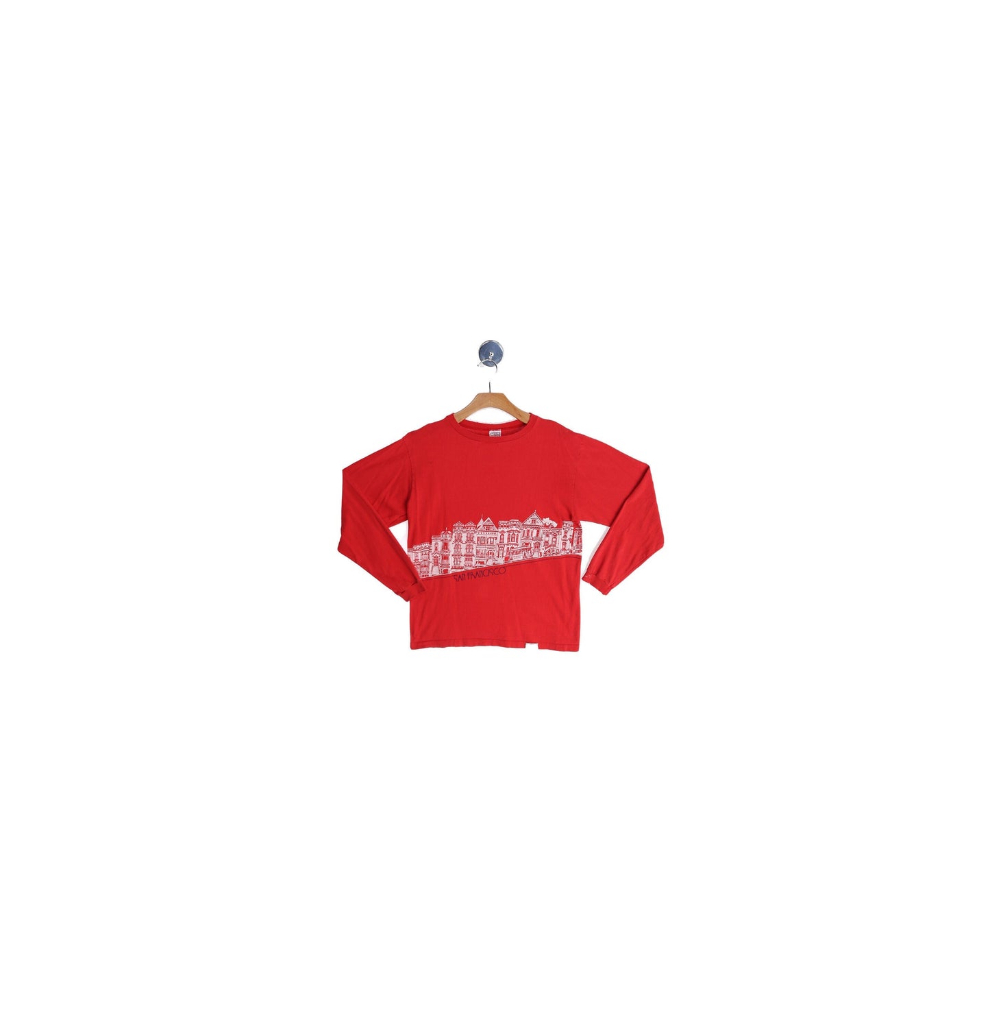 Vintage Long Sleeve Red Graphic Shirt - San Francisco Print