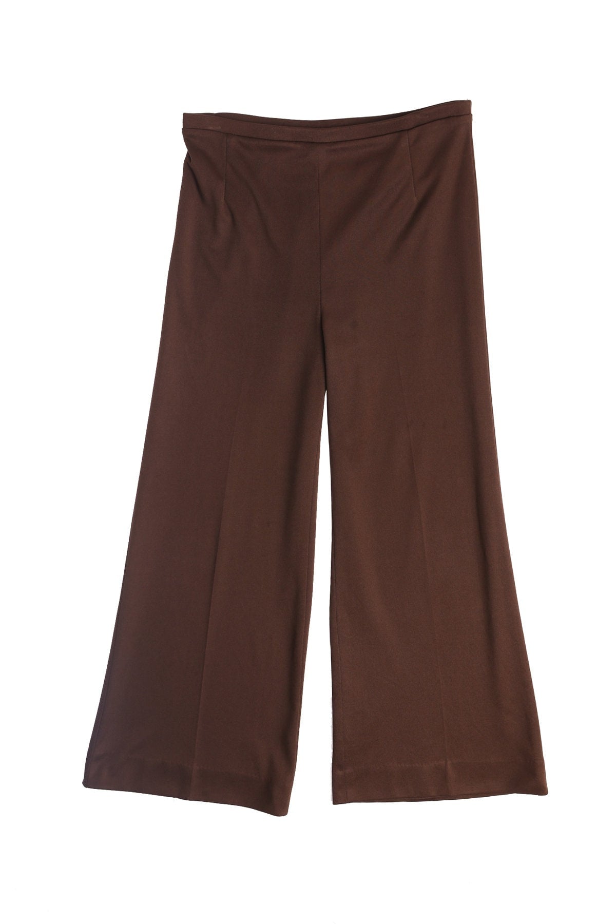 70s Bell Bottom Pants / Polyester / Spring Waist