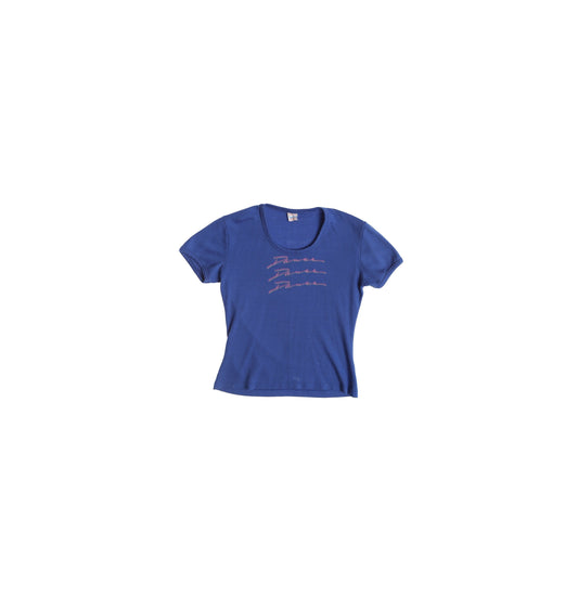 Vintage Blue Dance Dance Dance Graphic Top - Era 70's - 80's