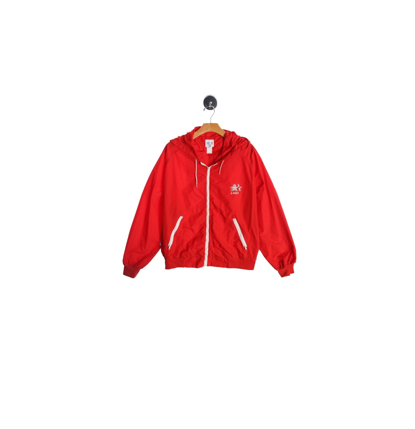 Vintage Levi's Jacket / Windbreaker / Red / Olympic Games / 1980s