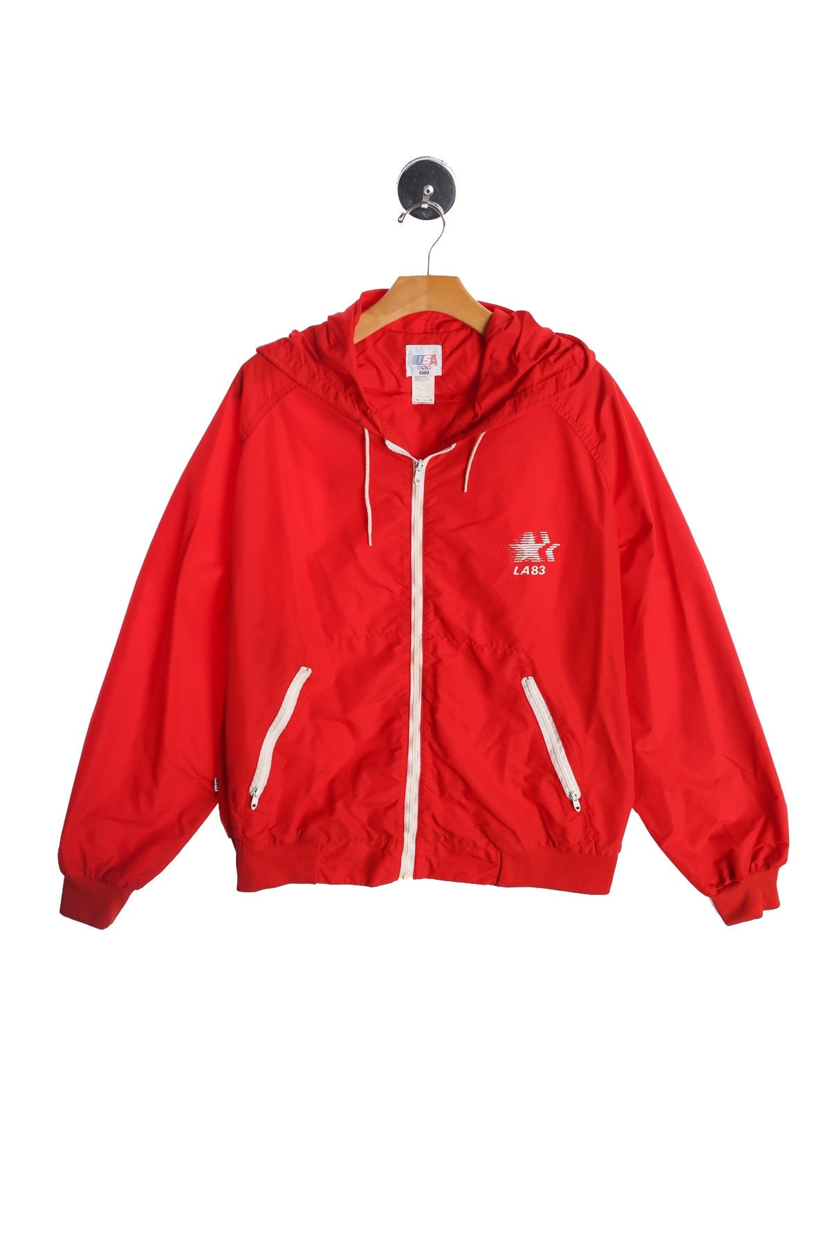 Vintage Levi's Jacket / Windbreaker / Red / Olympic Games / 1980s