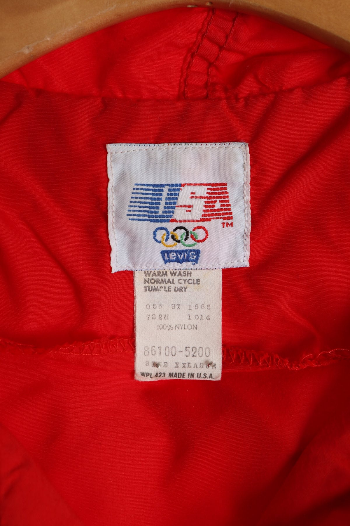 Vintage Levi's Jacket / Windbreaker / Red / Olympic Games / 1980s