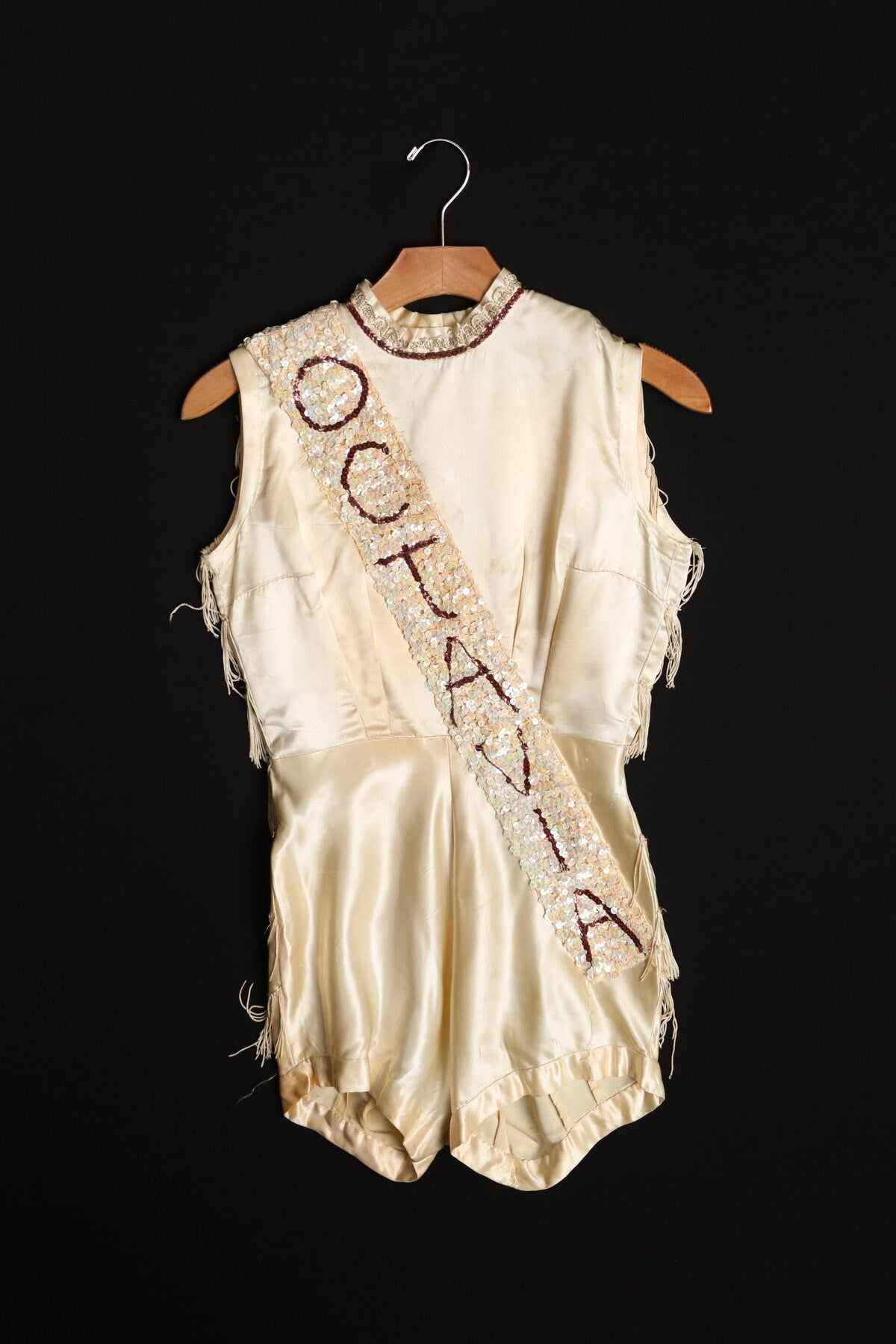 Vintage Women Marching band Beige Romper