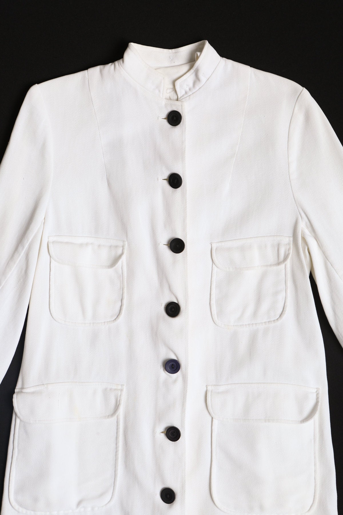 70s Dress / Button Down / White / Long Sleeve