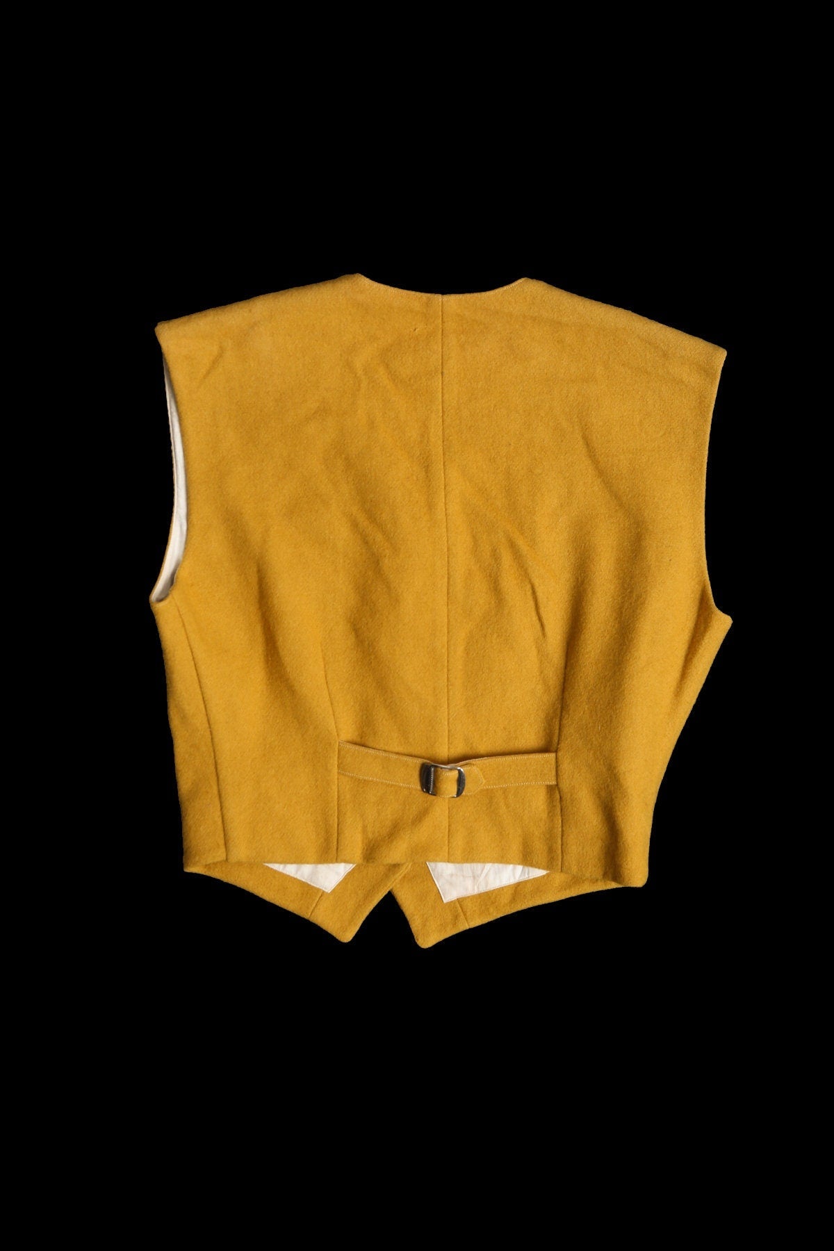 Vintage Women Yellow Flower Embroidered Two Piece Suit