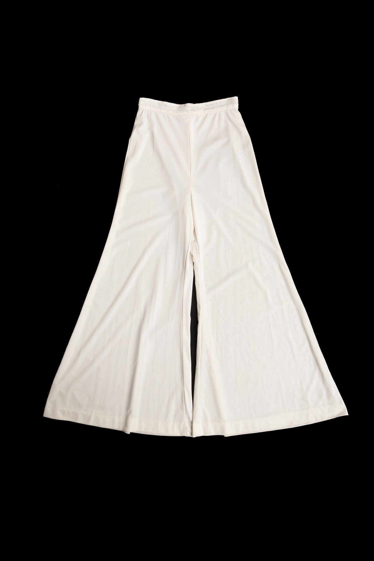1970s White Suit / Leotard and Pants / Bell Bottom Pants / Polyester