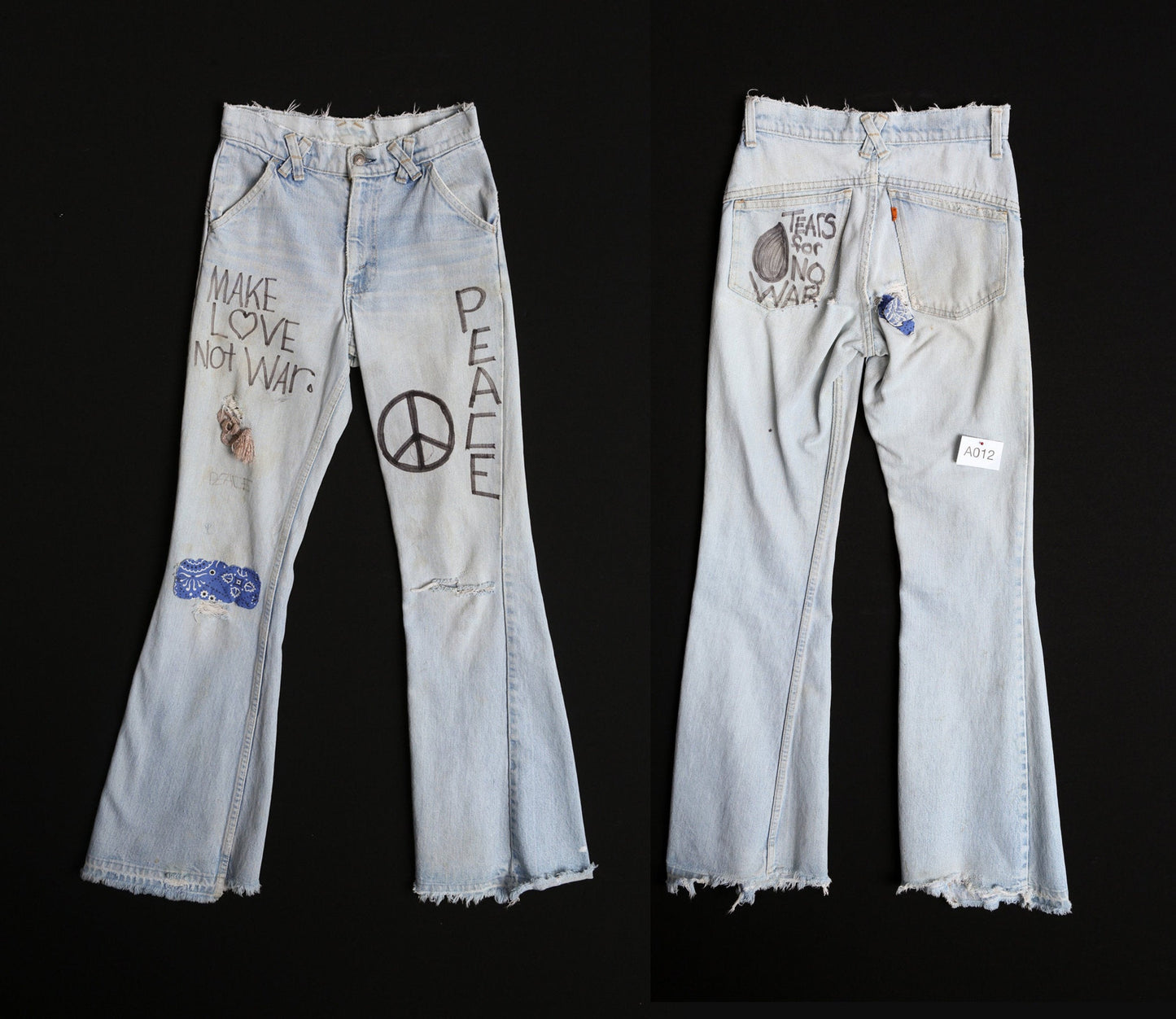 Vintage Levi's Bell Bottom Pants / Jeans / Handwritten / 1970s / 517