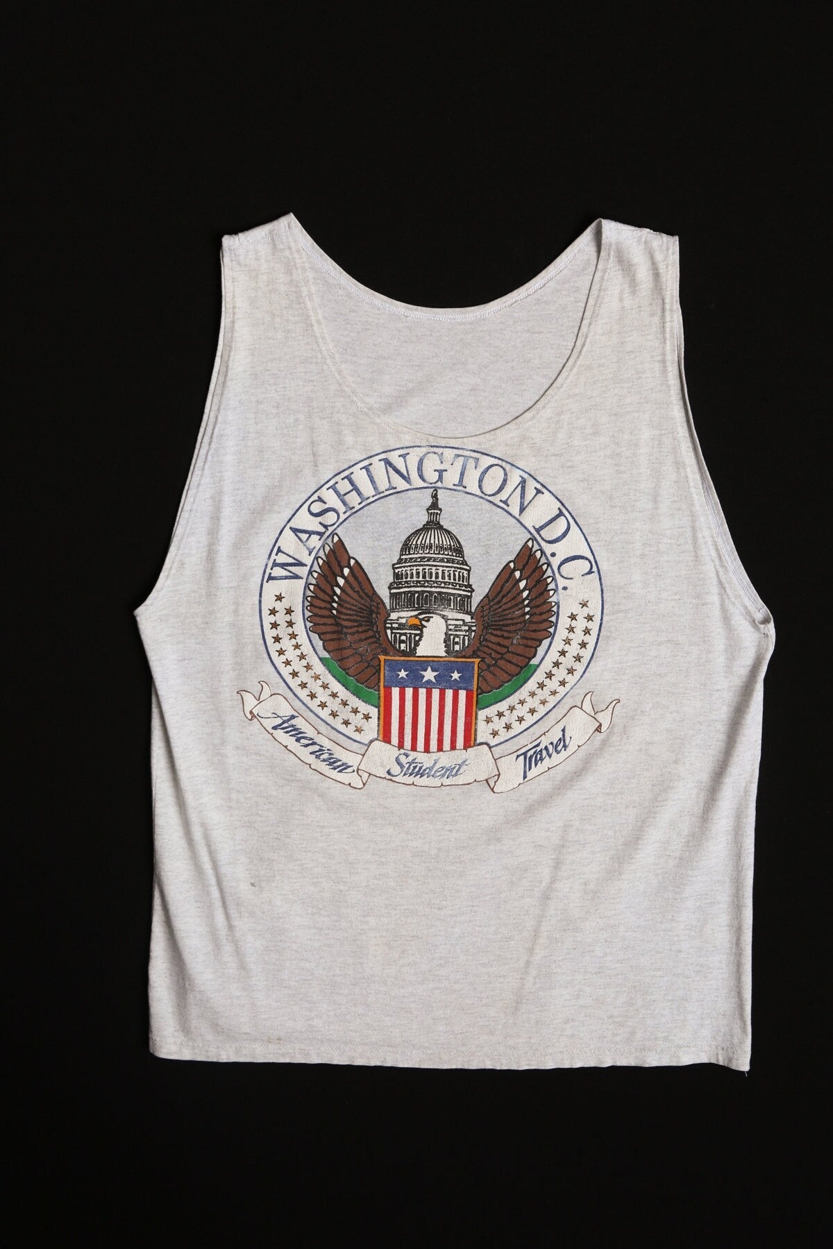 Vintage Gray Tank Top with Washington DC Print