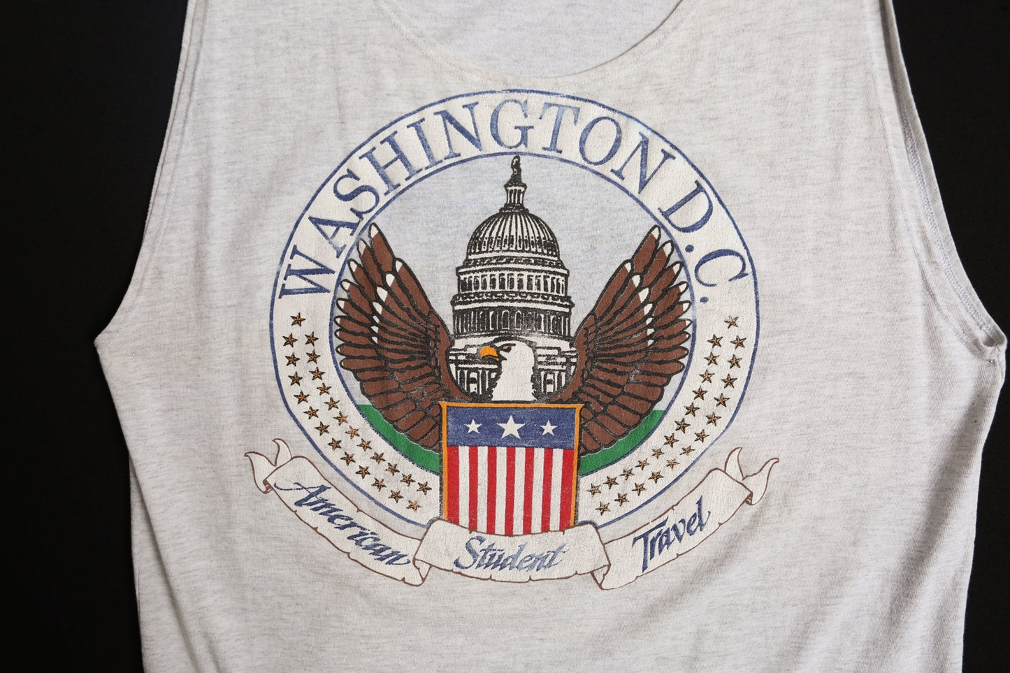 Vintage Gray Tank Top with Washington DC Print