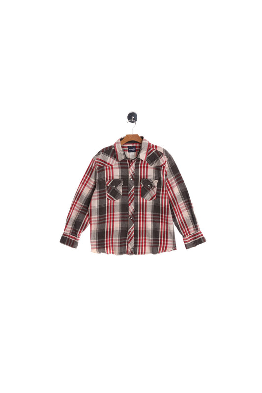 Vintage Flannel Shirt - Plaid Pattern - Made by Wrangler