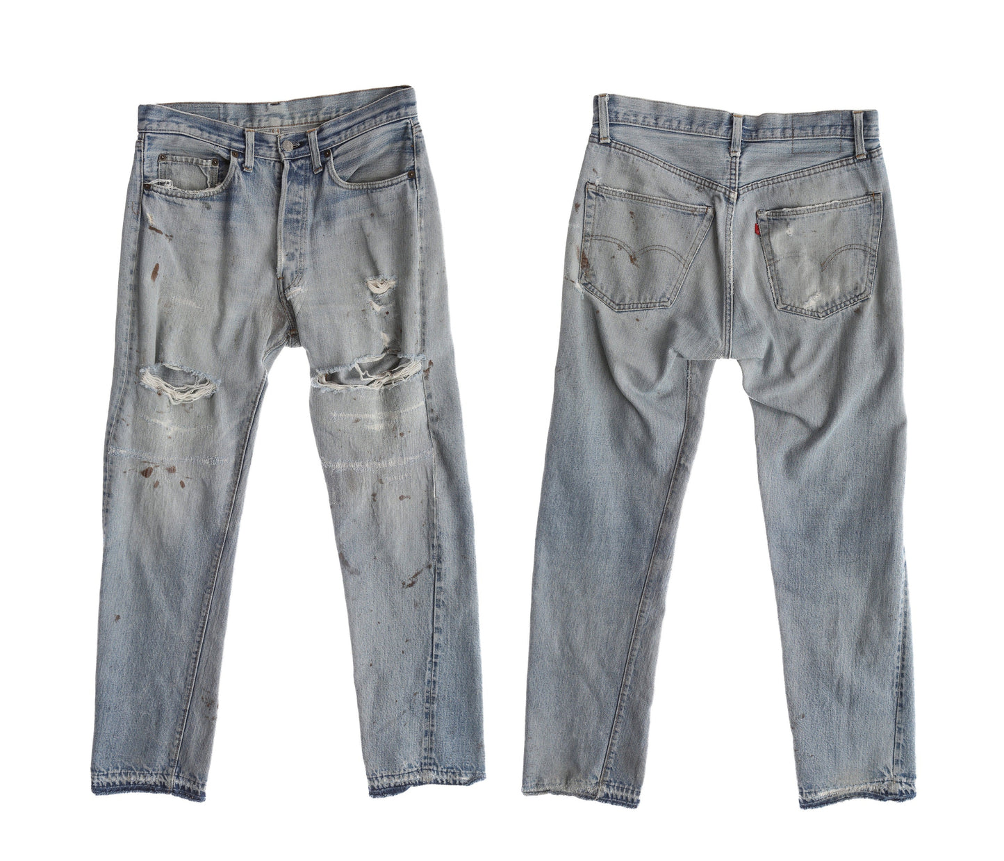 Vintage 501 Levi's Jeans / Distressed / Light Wash / Discolored