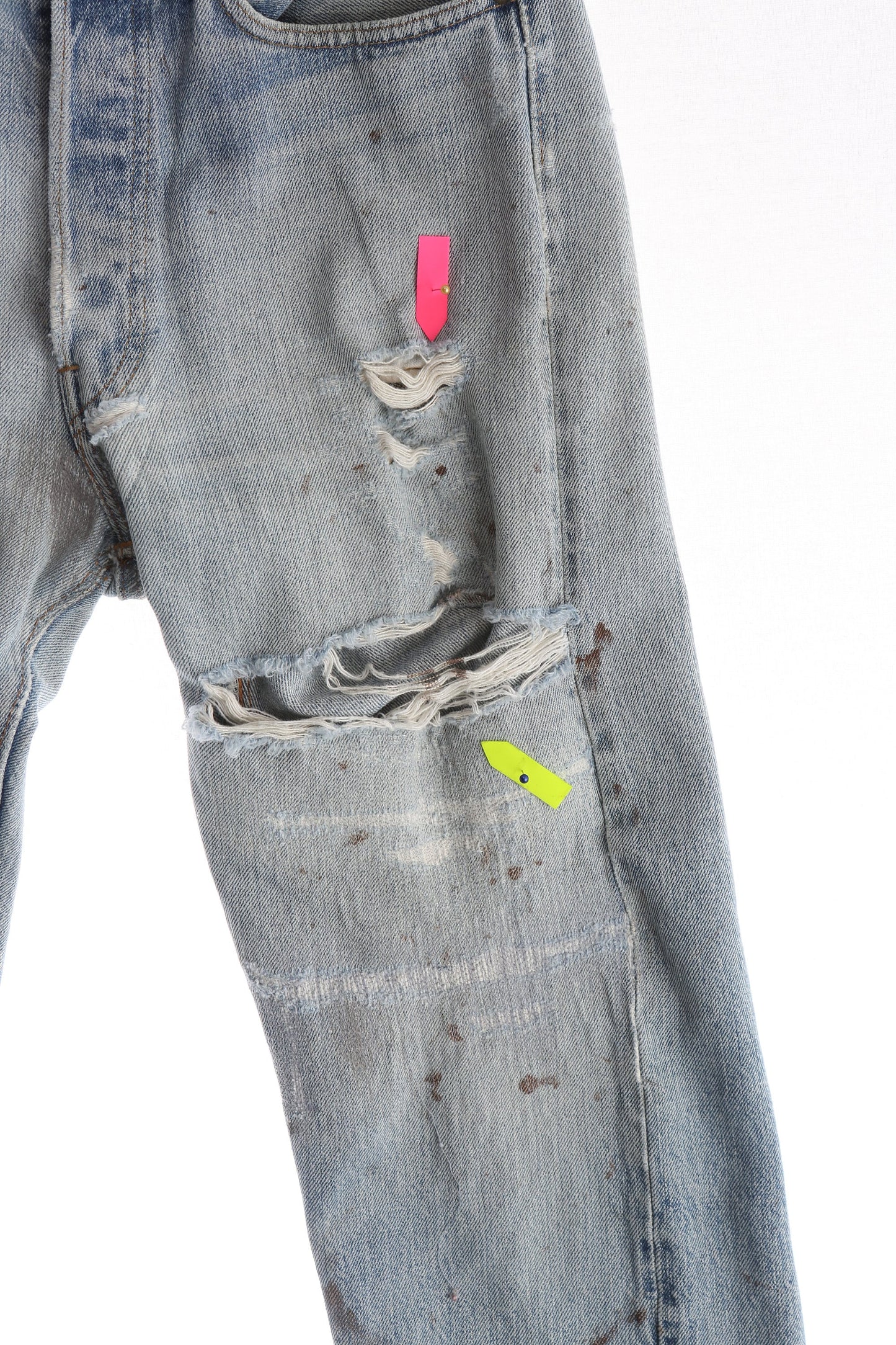 Vintage 501 Levi's Jeans / Distressed / Light Wash / Discolored