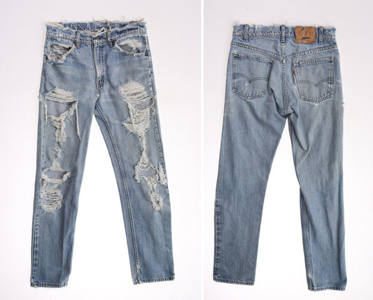 Vintage Levi's Jeans / Light Wash / Distressed / 1980s / Denim