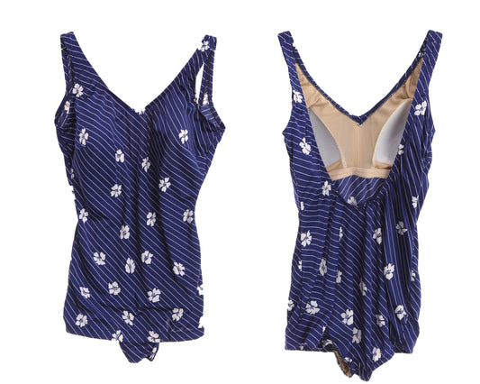 Vintage Women's Blue Swimsuit by Maxine of Hollywood