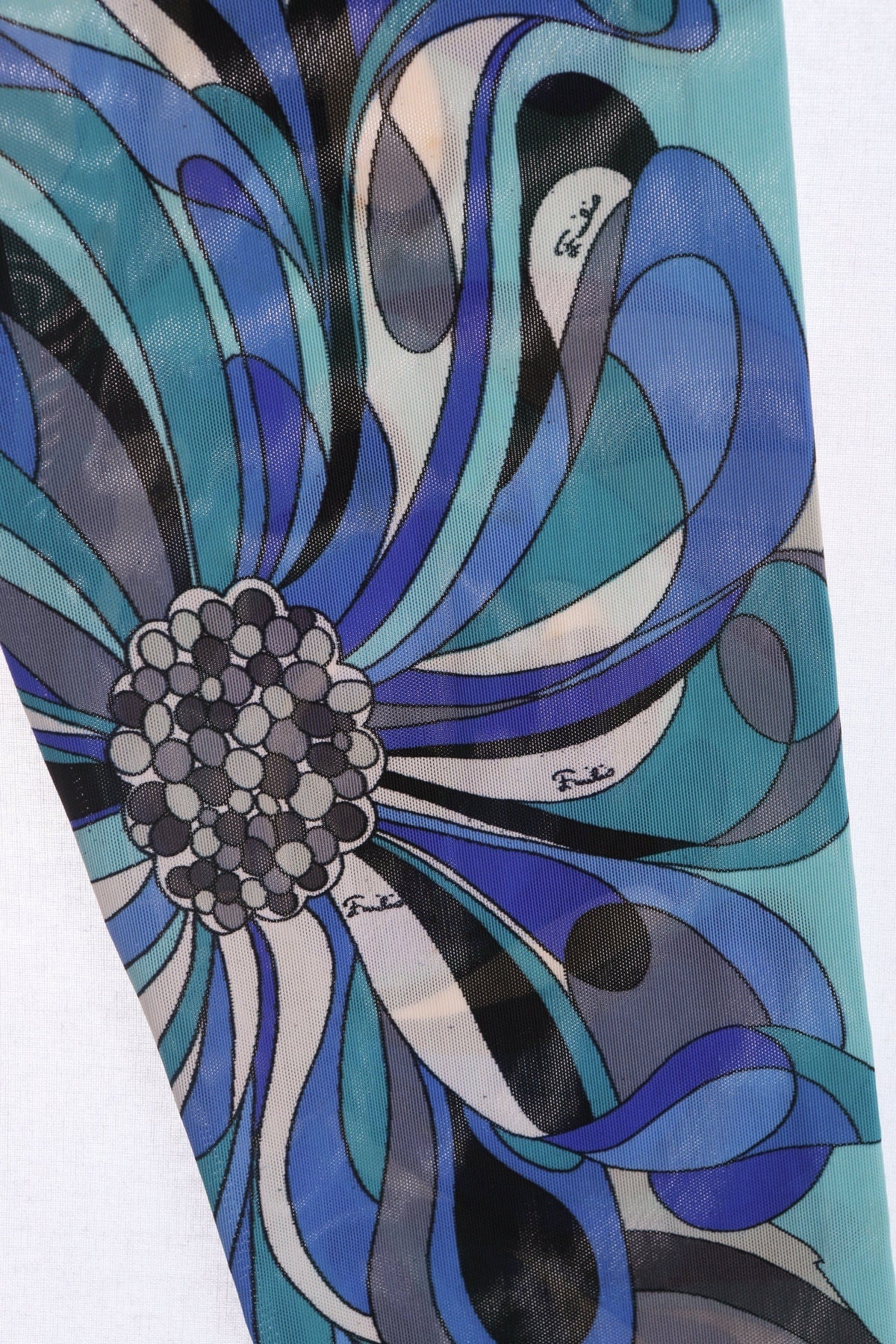 Vintage Psychedelic Purple Blue Floral Print Emilio Pants