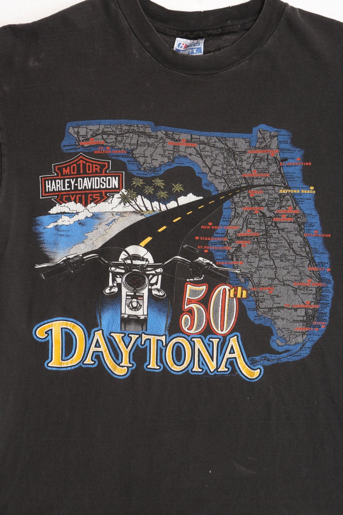 Harley Davidson Florida Daytona Rally 50th Anniversary Melbourne Graphic Shirt