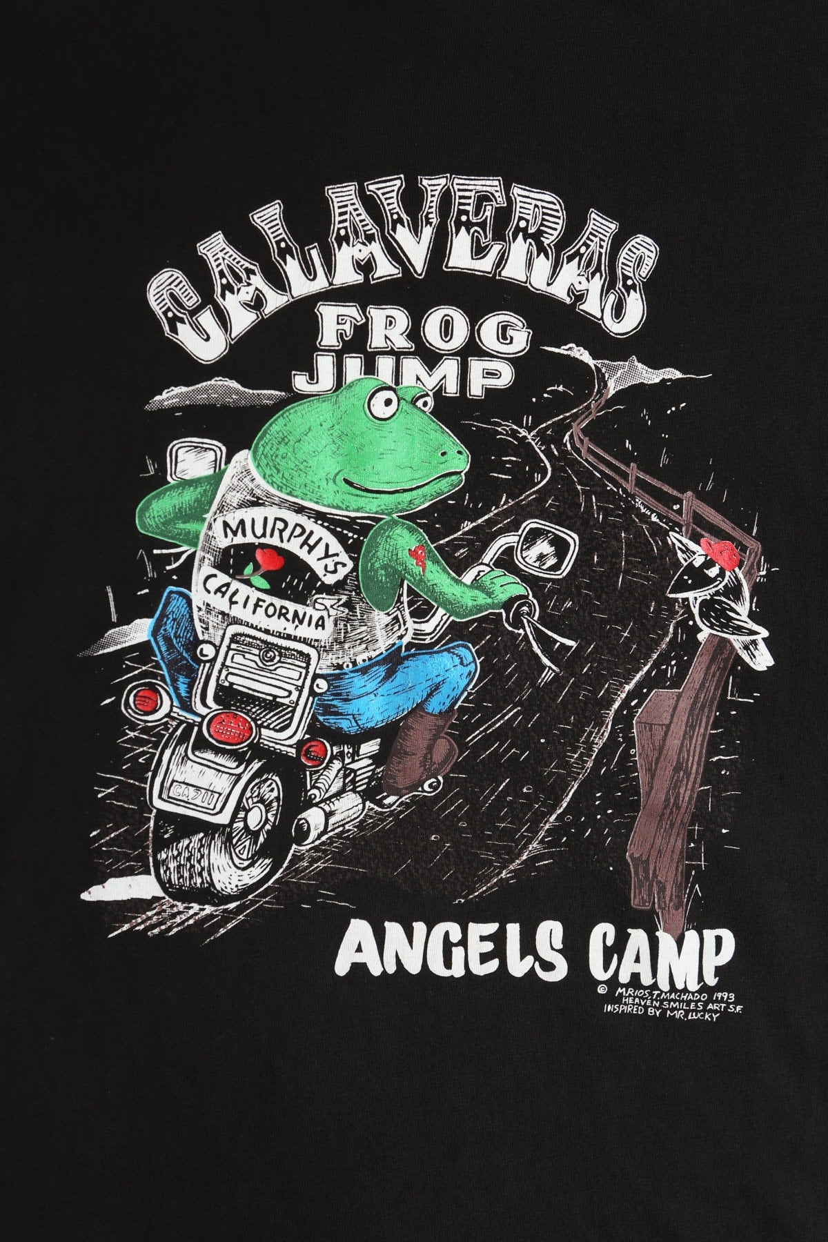 Calaveras Frog Jump Angels Camp Biker Graphic Shirt Murphy's California
