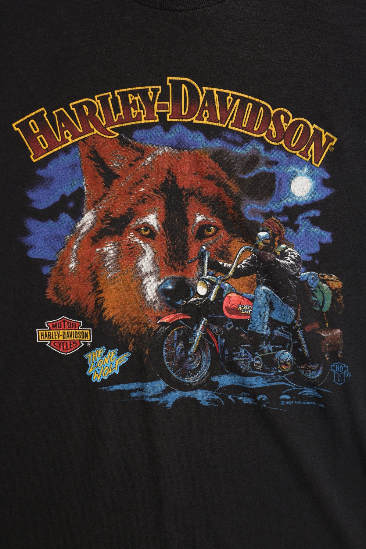 Harley Davidson The Lone Wolf Walker's Eng & Frameworks Shop Carson California Graphic Shirt